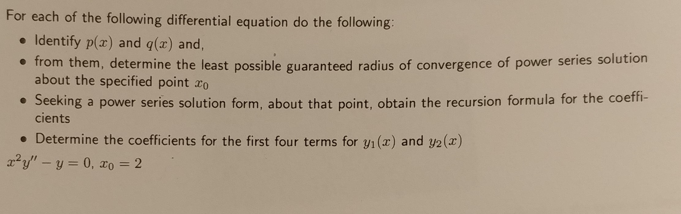 Solved For each of the following differential equation do | Chegg.com