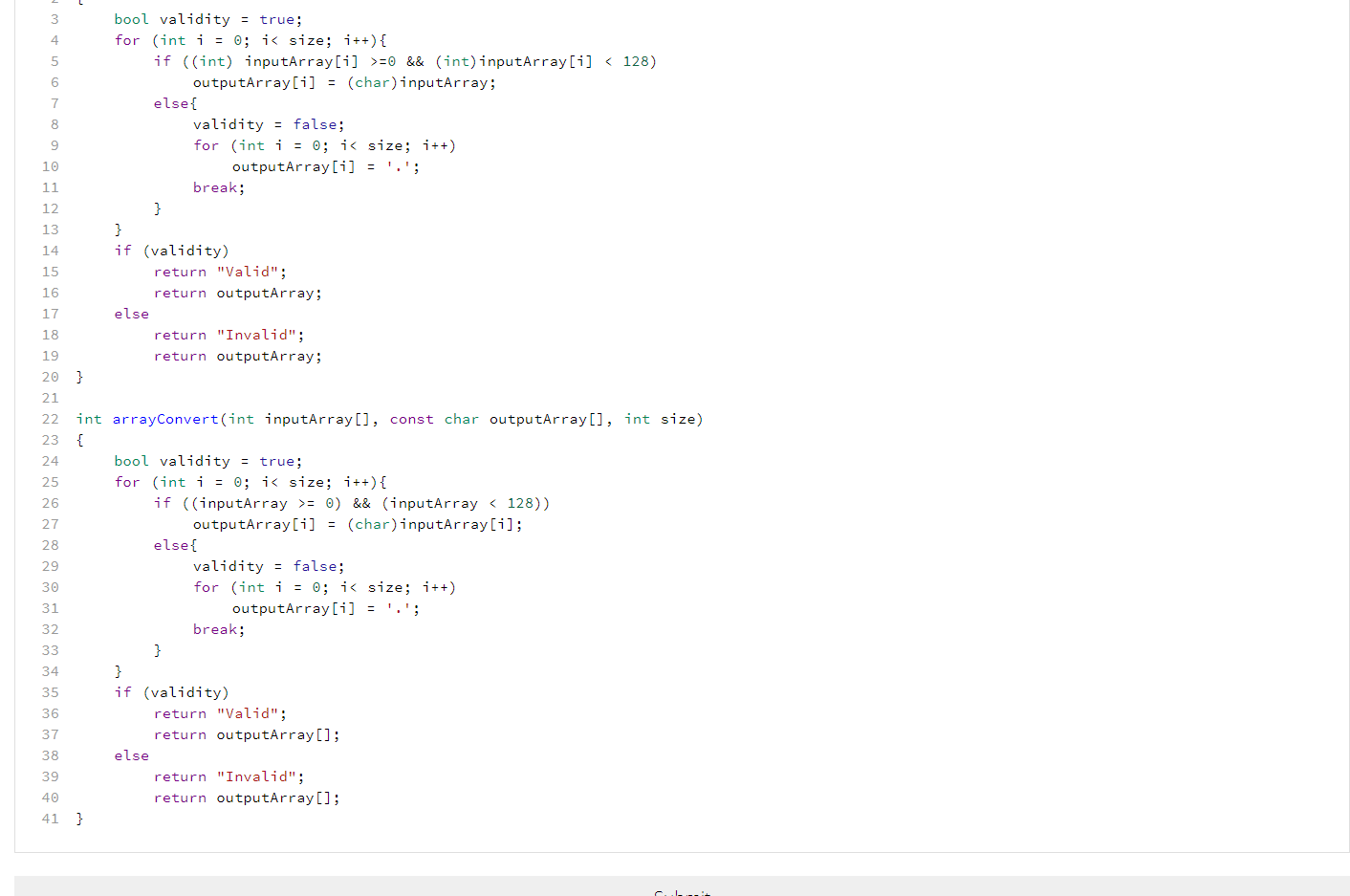 Solved c++ code : char arrayConvert(double inputArray[], | Chegg.com