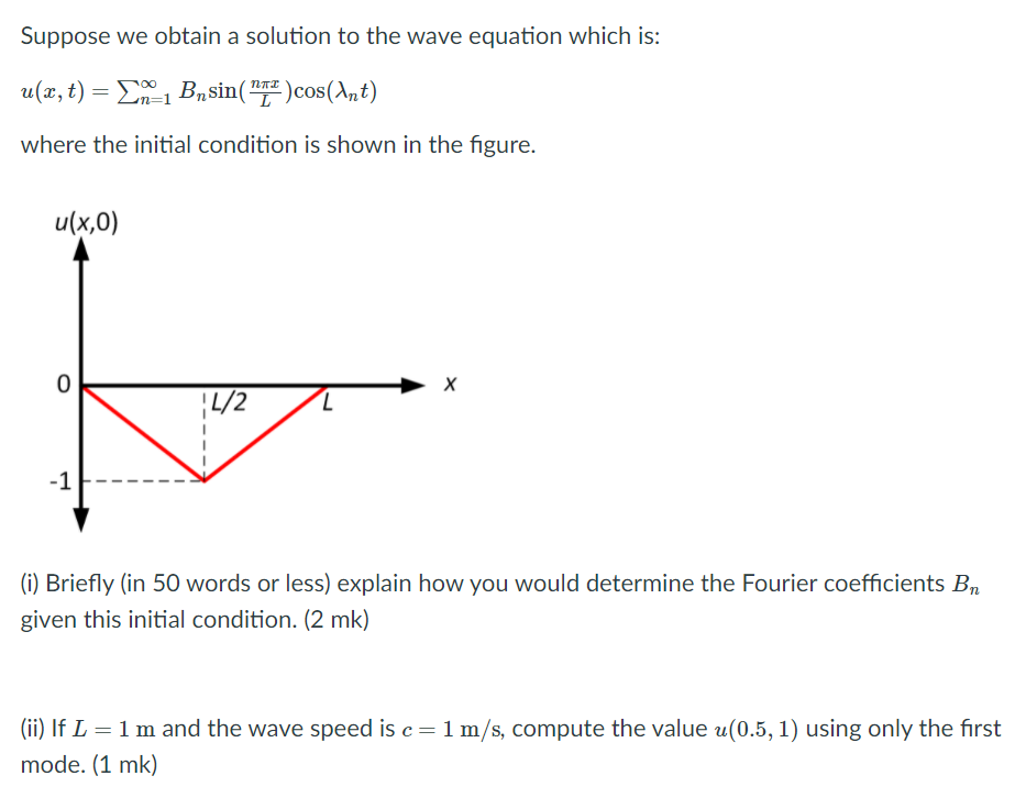 Solved Suppose we obtain a solution to the wave equation | Chegg.com