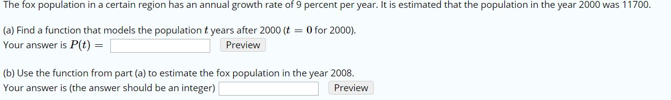 Solved The fox population in a certain region has an annual | Chegg.com