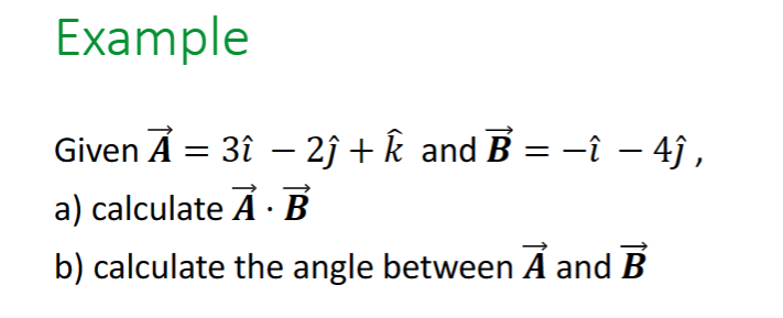 Solved Given 𝑨 = 3 ̂ 𝚤𝚤 − 2 ̂ 𝚥𝚥 + 𝑘𝑘 and 𝑩 = − | Chegg.com