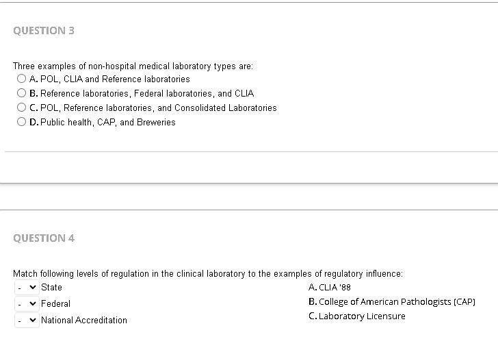 Solved QUESTION 3 Three examples of nonhospital medical