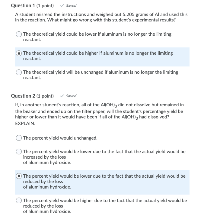 Solved Question 1 (1 point) v Saved A student misread the | Chegg.com