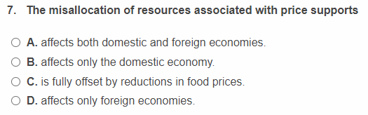Solved The misallocation of resources associated with price | Chegg.com