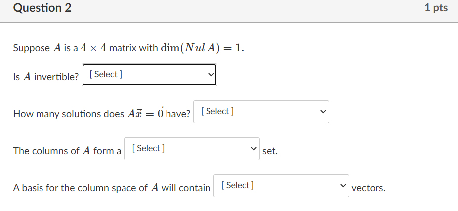 Solved For this 1st question, the first part has a choice of | Chegg.com