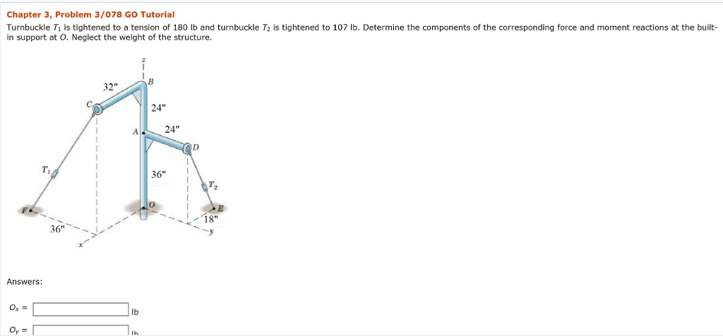 Solved Chapter 3, Problem 3/078 GO Tutorial Turnbuckle Ti is | Chegg.com