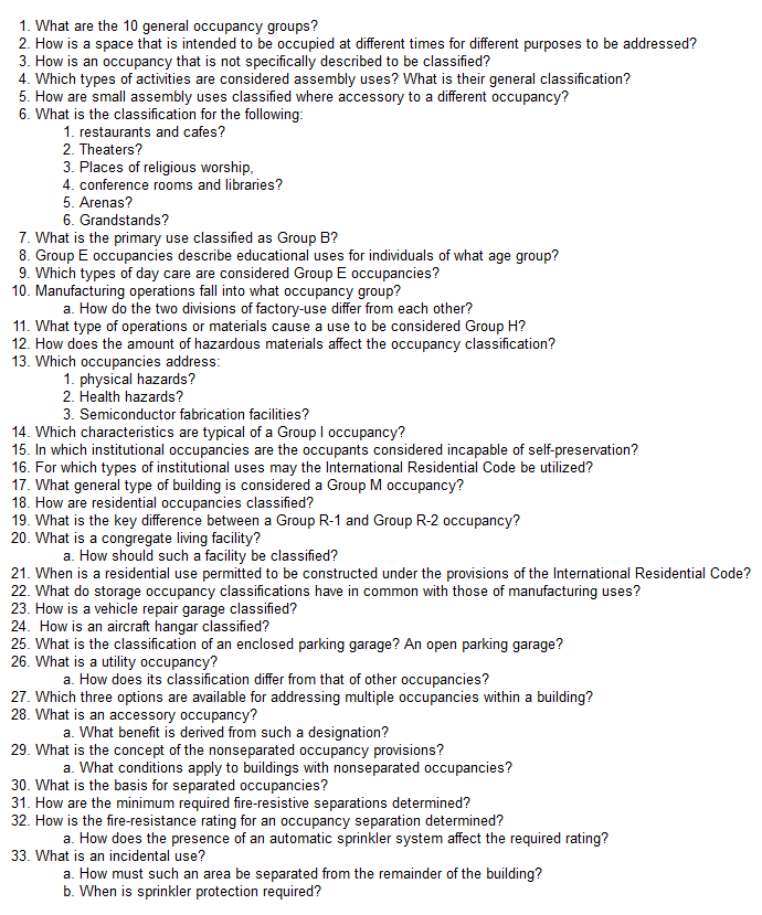 Solved What are the 10 ﻿general occupancy groups?How is a
