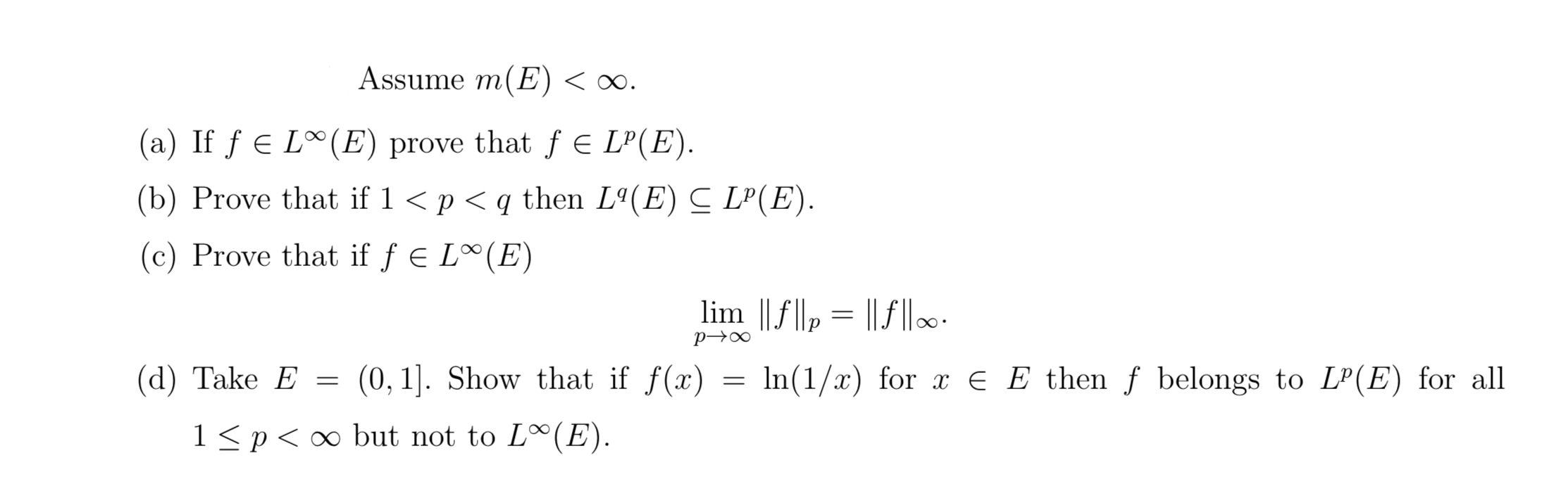 Solved Assume m(E)