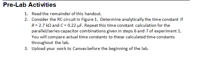 Solved Pre-Lab Activities 1. Read the remainder of this | Chegg.com