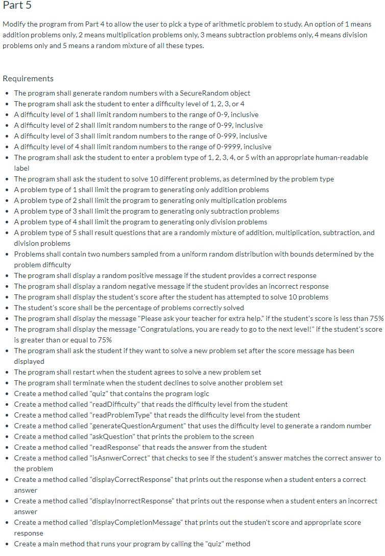 Solved Please help with java code. Code from ## part 4 | Chegg.com
