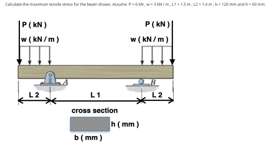 Solved Calculate the maximum tensile stress for the beam | Chegg.com