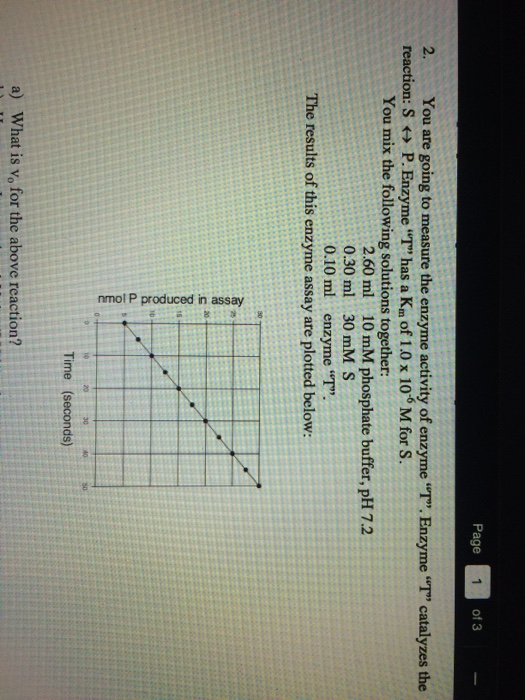 Solved Page of 3 2. You are going to measure the enzyme | Chegg.com