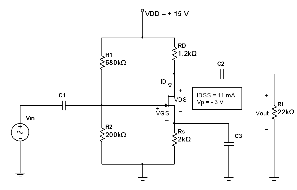 Solved Given The Following Jfet Common Source Amplifier With 3813