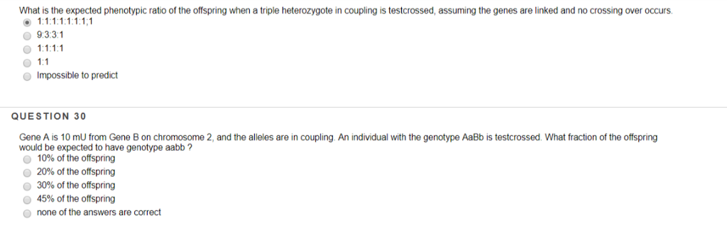 Solved What is the expected phenotypic ratio of the | Chegg.com