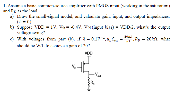 PMOS Common Source Amplifier