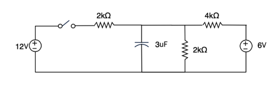 Solved In the following circuit, the switch was left off for | Chegg.com