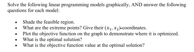 Solved Solve the following linear programming models | Chegg.com