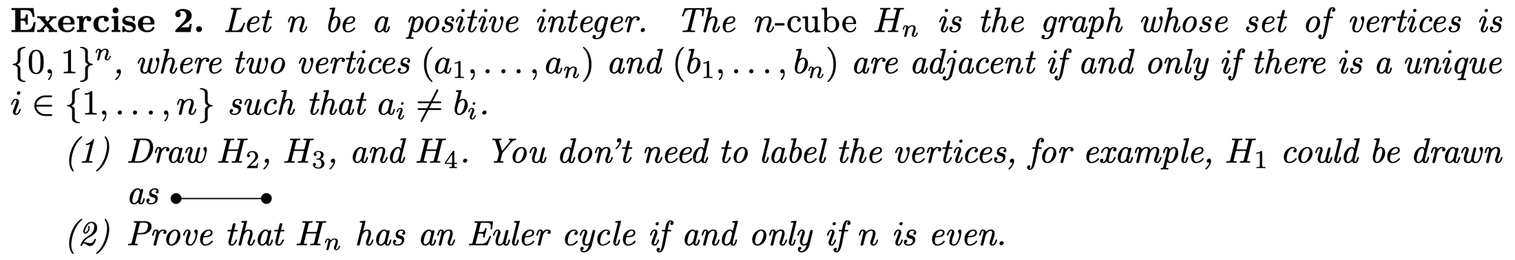 Solved Exercise 2. Let n be a positive integer. The n-cube | Chegg.com