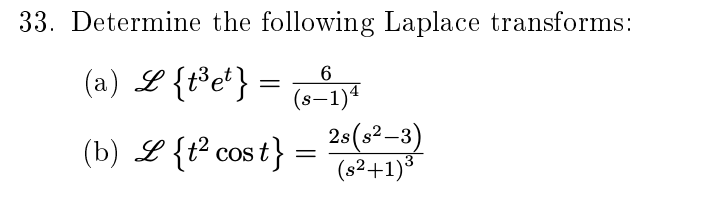 Solved 33 Determine The Following Laplace Transforms A Chegg Com