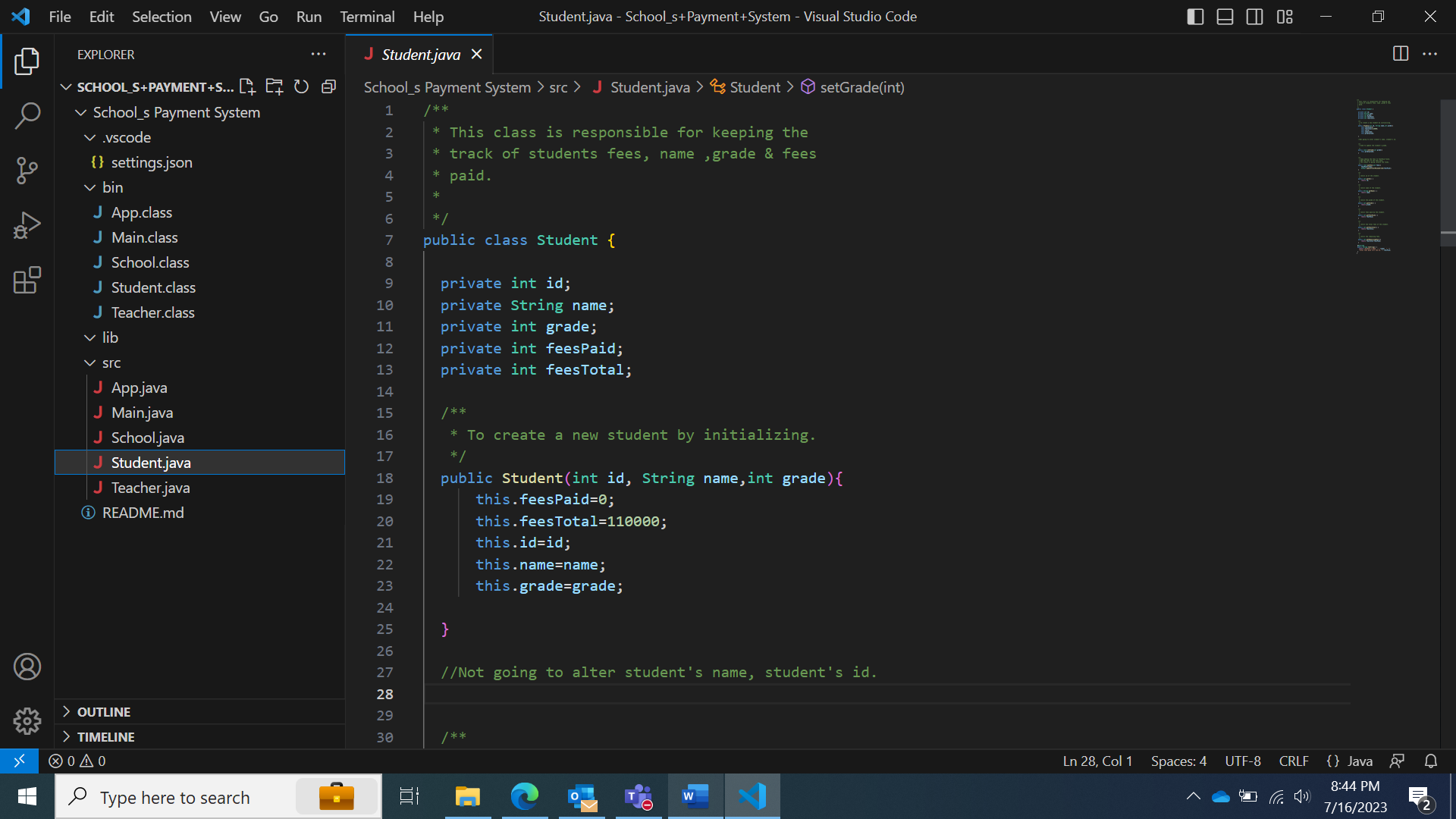 Solved Jent.java × _Payment System >src >J Student.java | Chegg.com