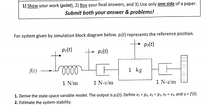 Solved 1) show your work (print), 2) Box your final answers, | Chegg.com