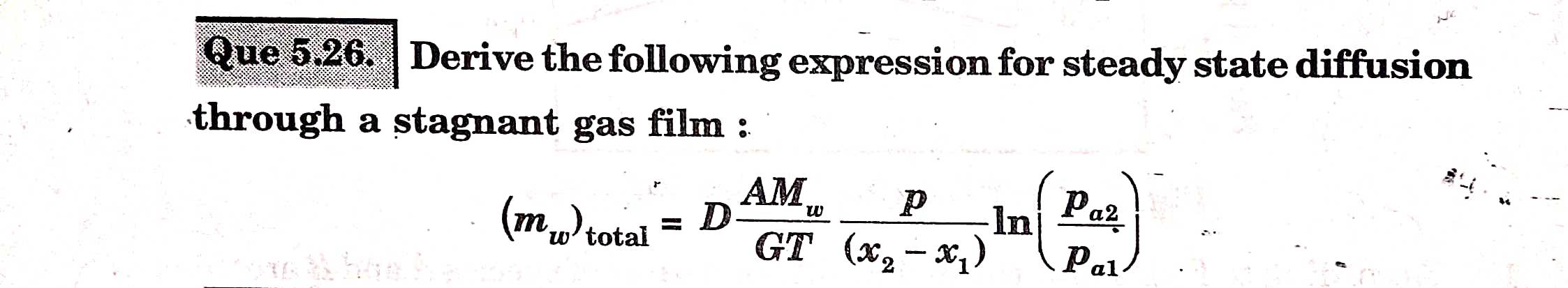 Solved Que 5.26. Derive the following expression for steady | Chegg.com