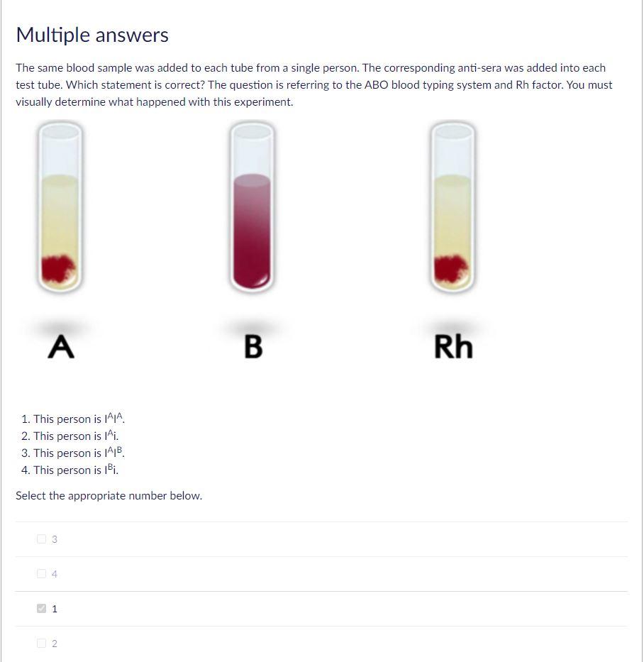 Solved The same blood sample was added to each tube from a | Chegg.com