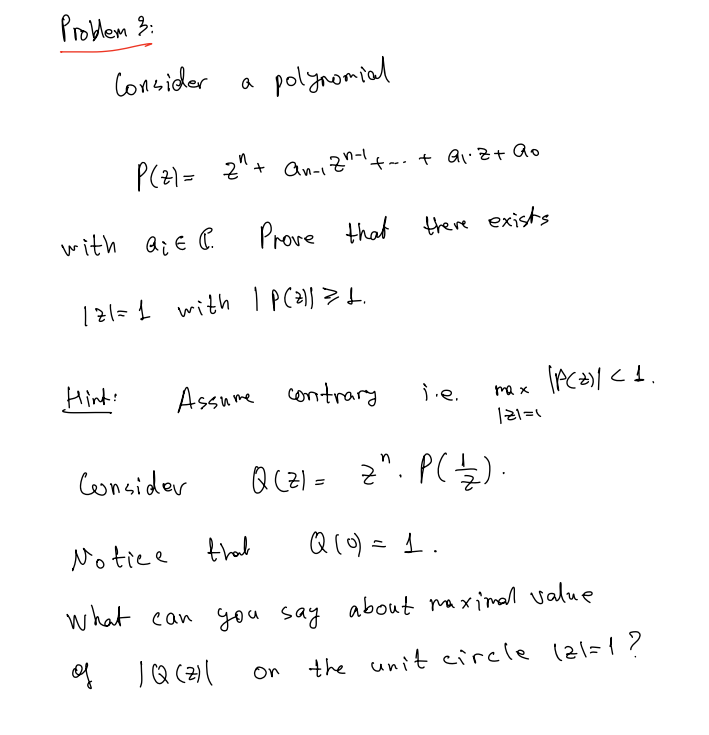 Solved Problem 3 Consider a polynomial