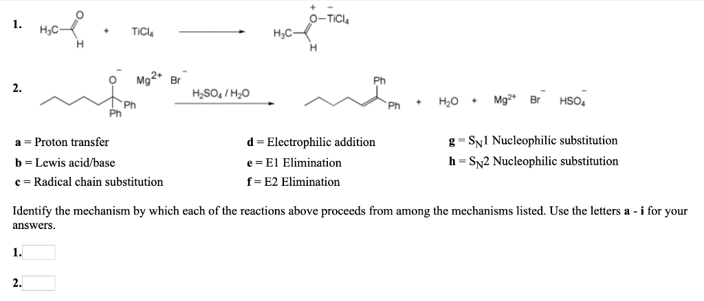 Solved Identify The Mechanism By Which Each Of The Reactions | Chegg.com