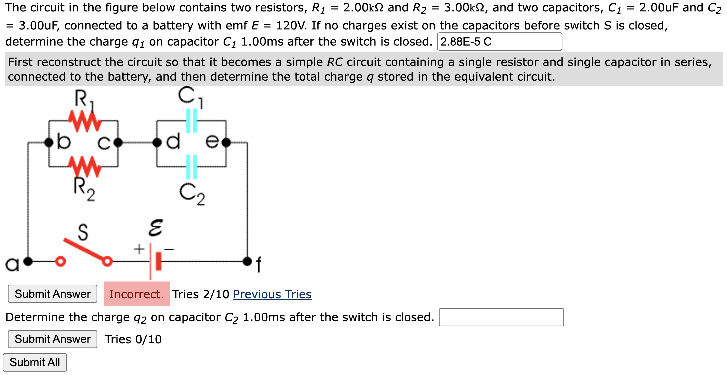 The circuit in ﻿the figure below contains two | Chegg.com