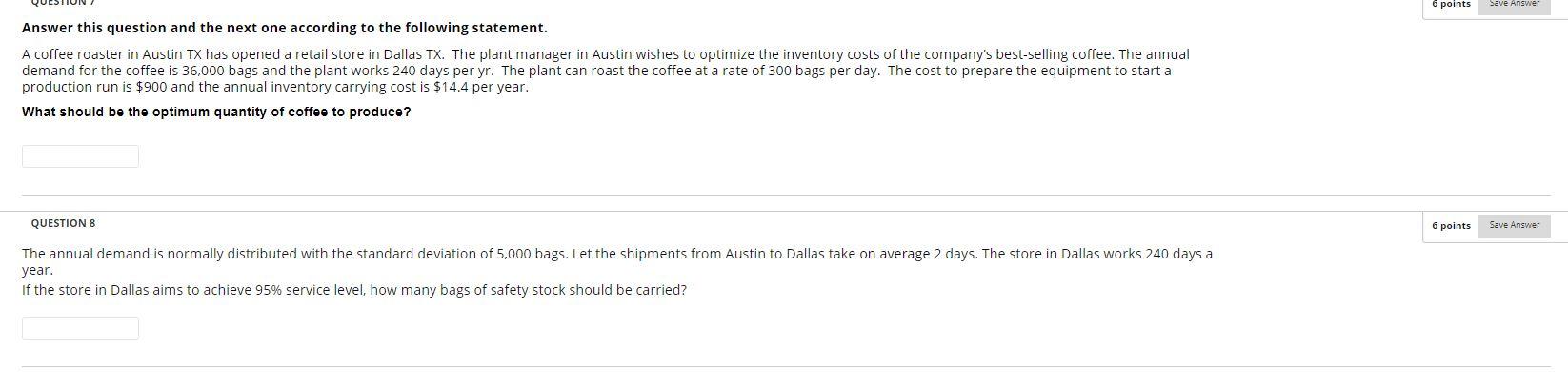 Solved 6 points Save Answer Answer this question and the | Chegg.com
