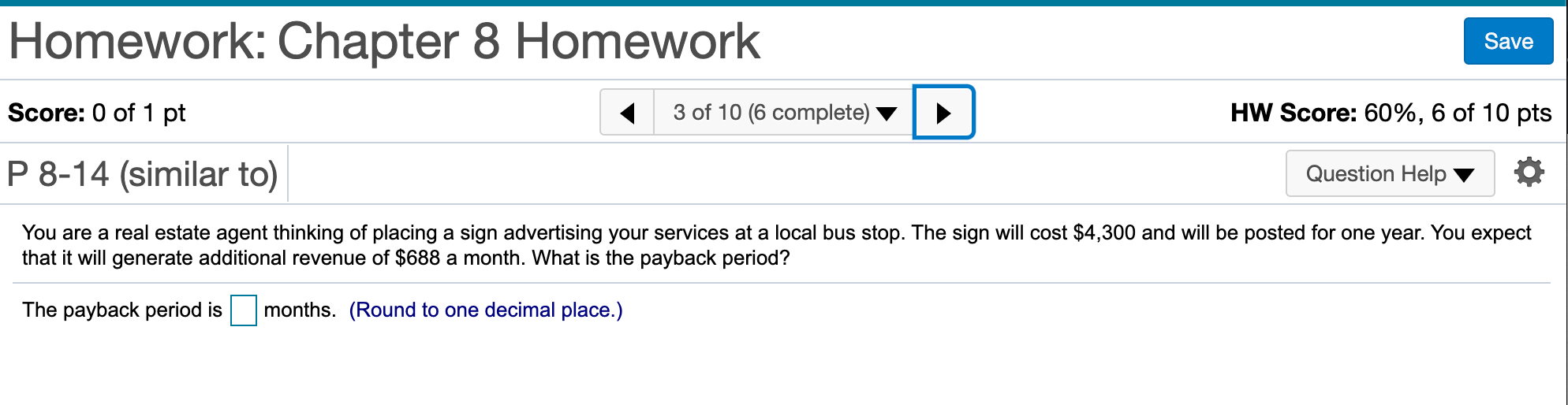 Solved Homework: Chapter 8 Homework Save Score: 0 of 1 pt 3 | Chegg.com