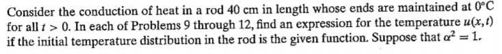 Solved Consider the conduction of heat in a rod 40 cm in | Chegg.com