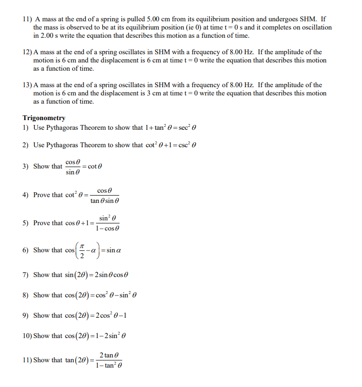 Solved Angular Measurements 1) Convert the following radian | Chegg.com