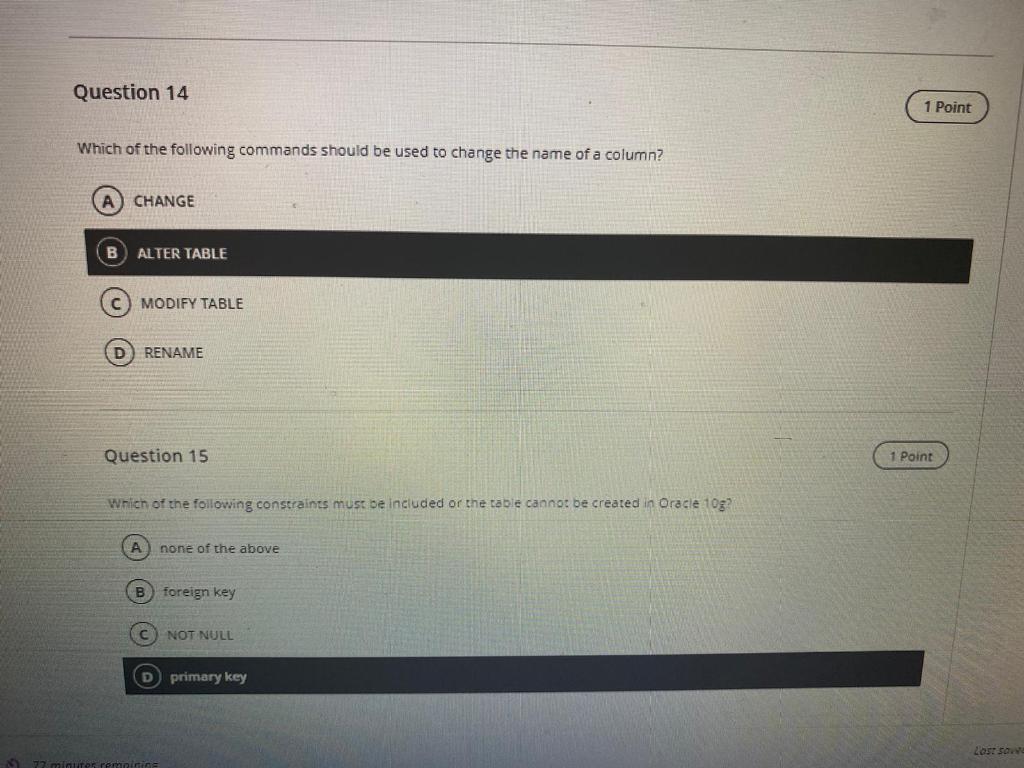 Solved Question 6 0.5 Points When a SELECT statement is used | Chegg.com