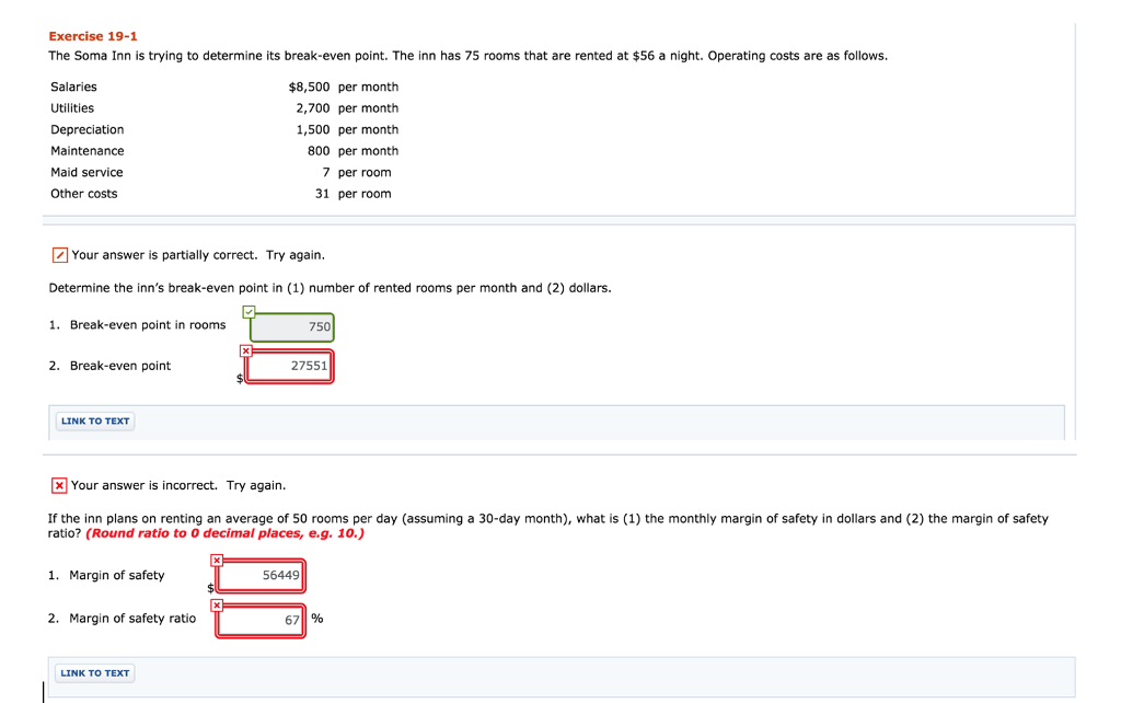 Solved Exercise 19-1 The Soma Inn is trying to determine its | Chegg.com