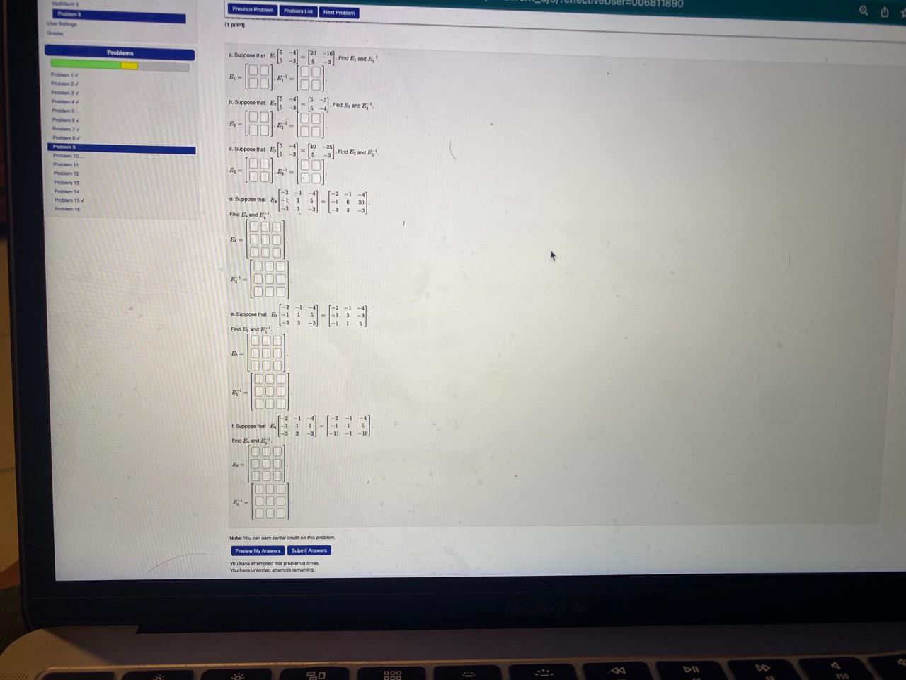 n. Suppose that E1[55−4−3]=[205−16−3]. Find E1 and Es | Chegg.com