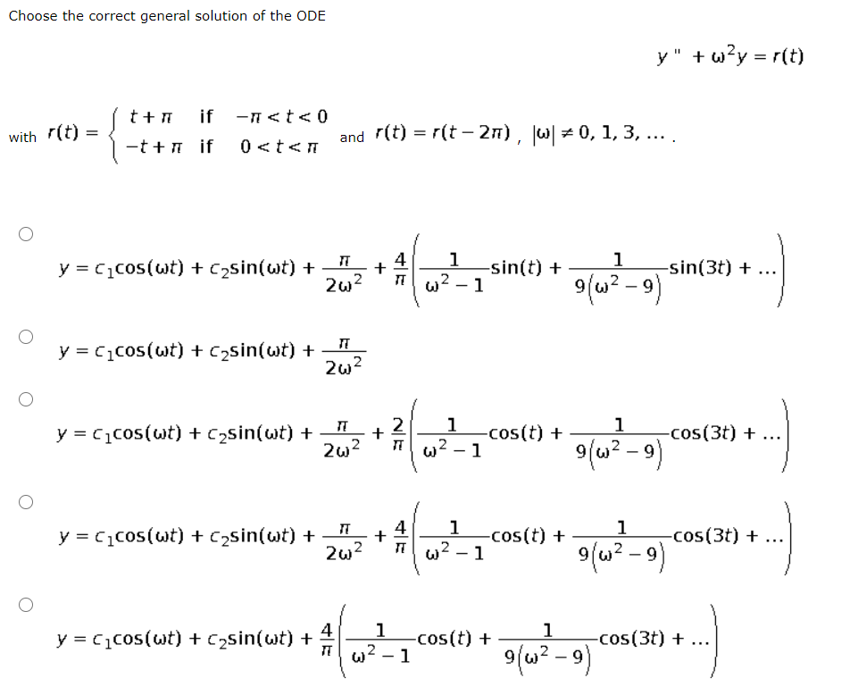 Solved Choose the correct general solution of the ODE y