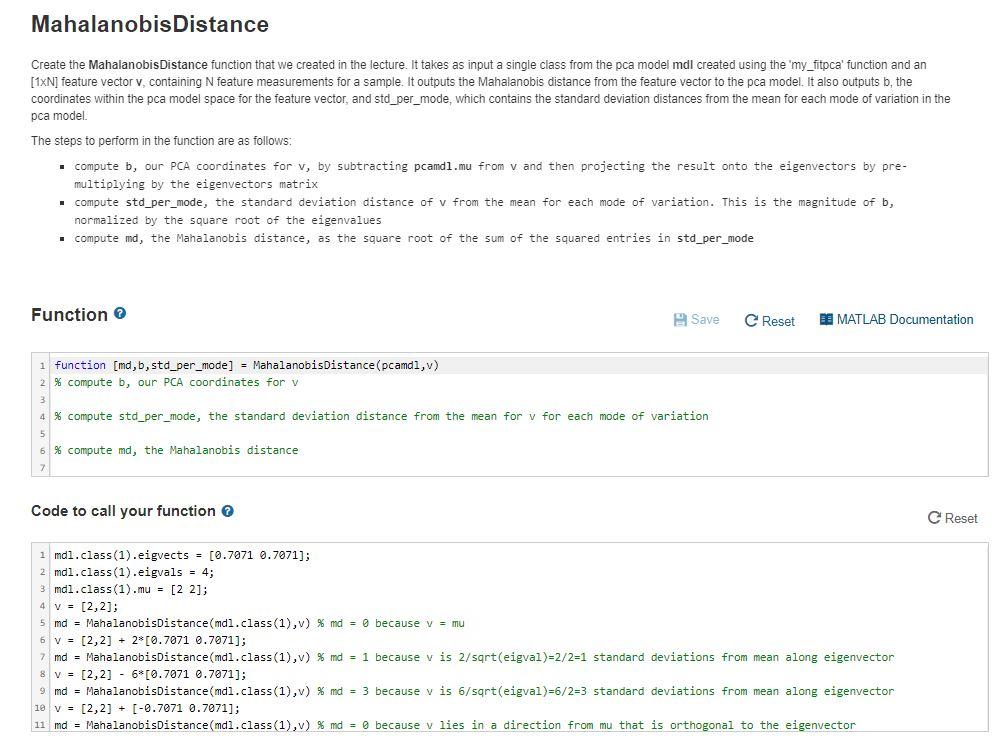 Mahalanobis Distance Create the Mahalanobis Distance | Chegg.com