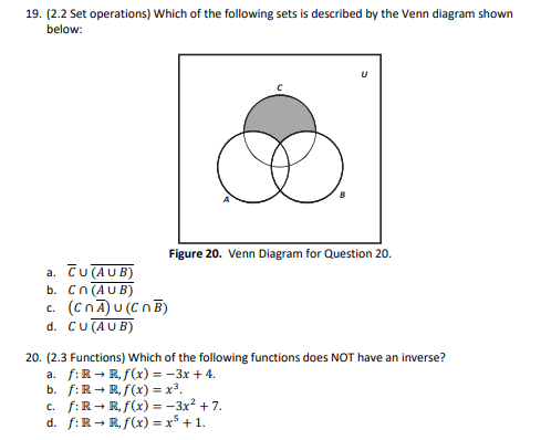 Solved 19. (2.2 Set operations) Which of the following sets | Chegg.com