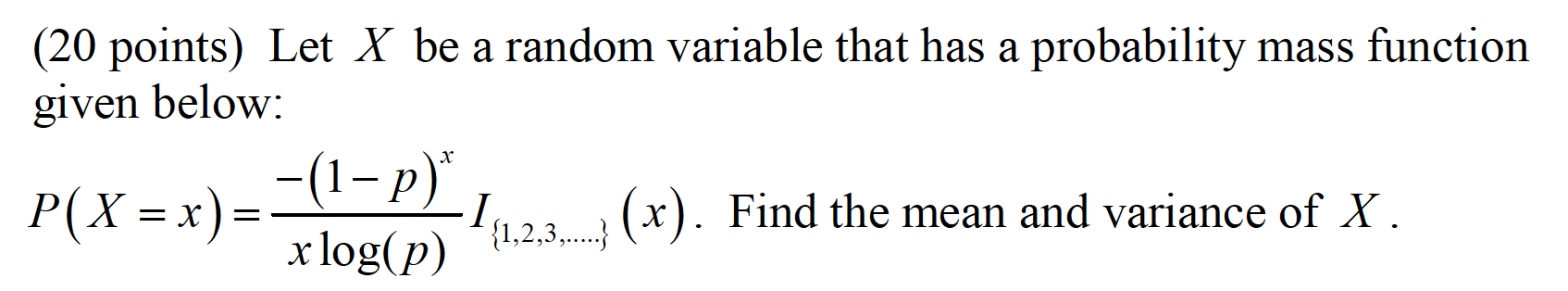 Solved a (20 points) Let X be a random variable that has a | Chegg.com