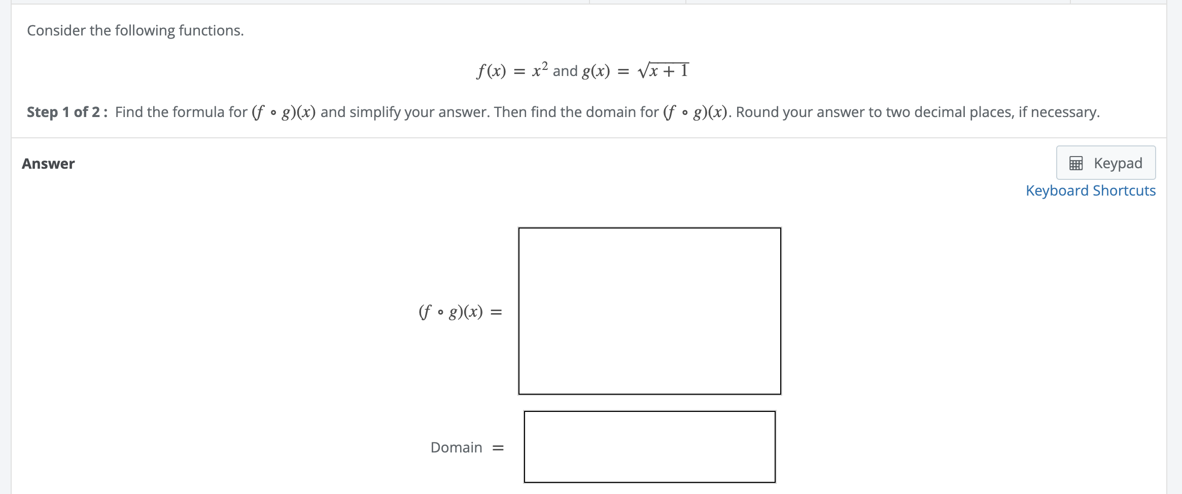 Solved Consider The Following Functions F X X2 And