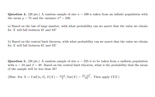 Solved Question 4. (20 pts.) A random sample of size n= 100 | Chegg.com