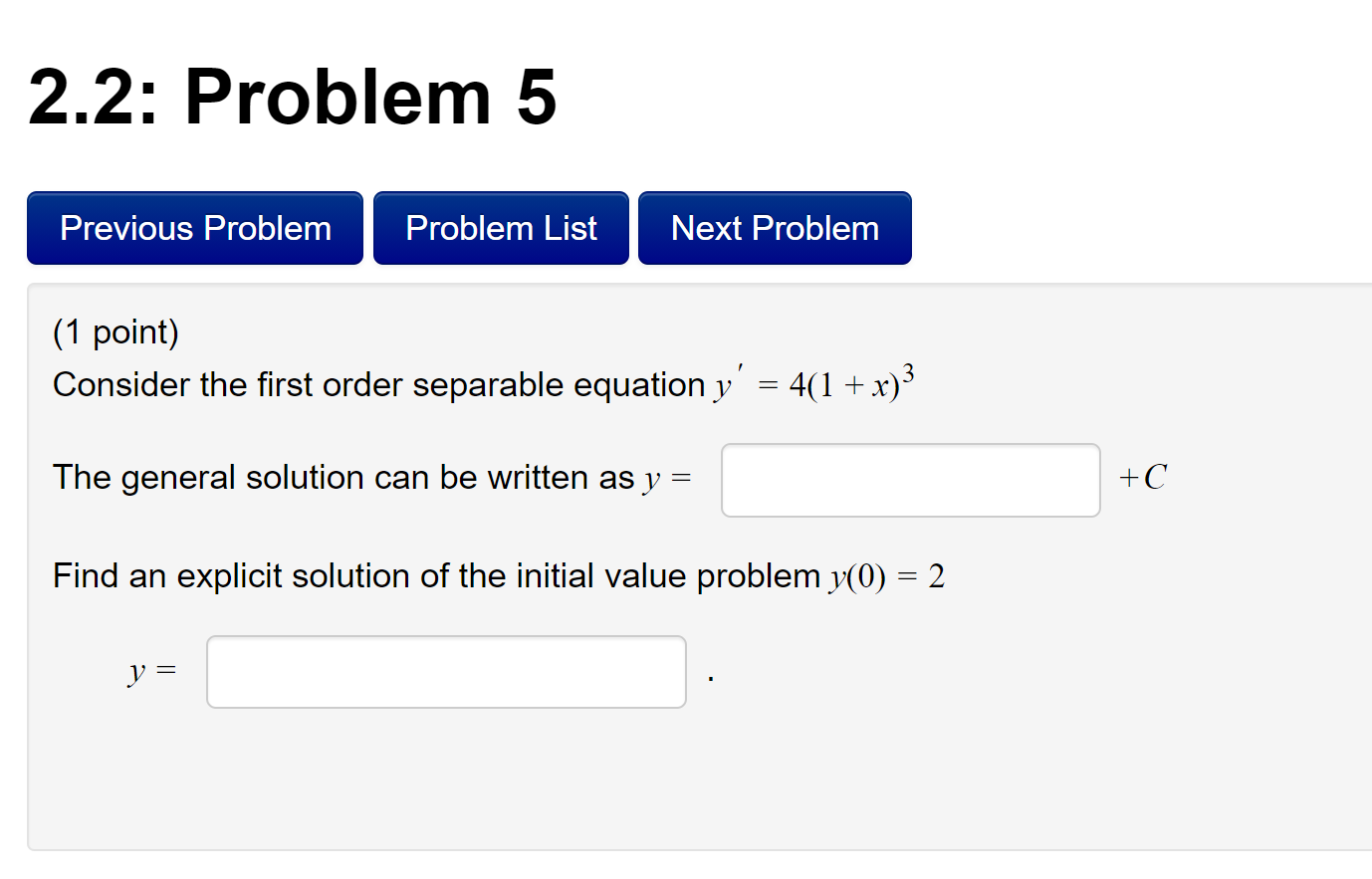 Solved 2.2: Problem 5 Previous Problem Problem List Next | Chegg.com