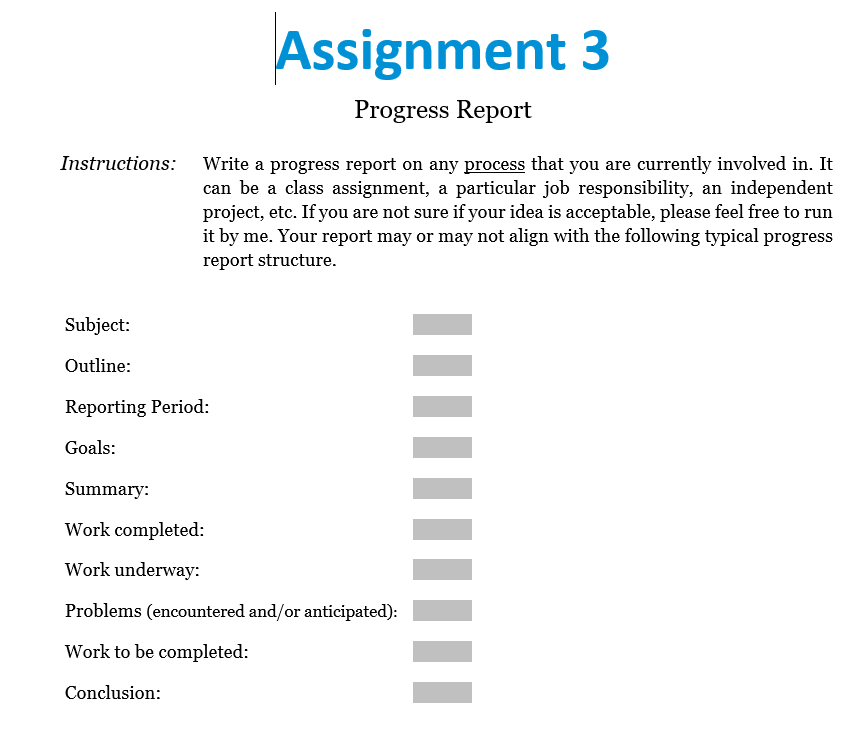 Solved assignment 3 progress report instructions write a chegg