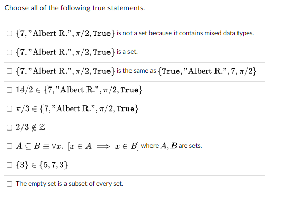 Solved Choose all of the following true statements. | Chegg.com