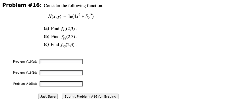 Solved Problem #16: Consider The Following Function. H(x,y) | Chegg.com