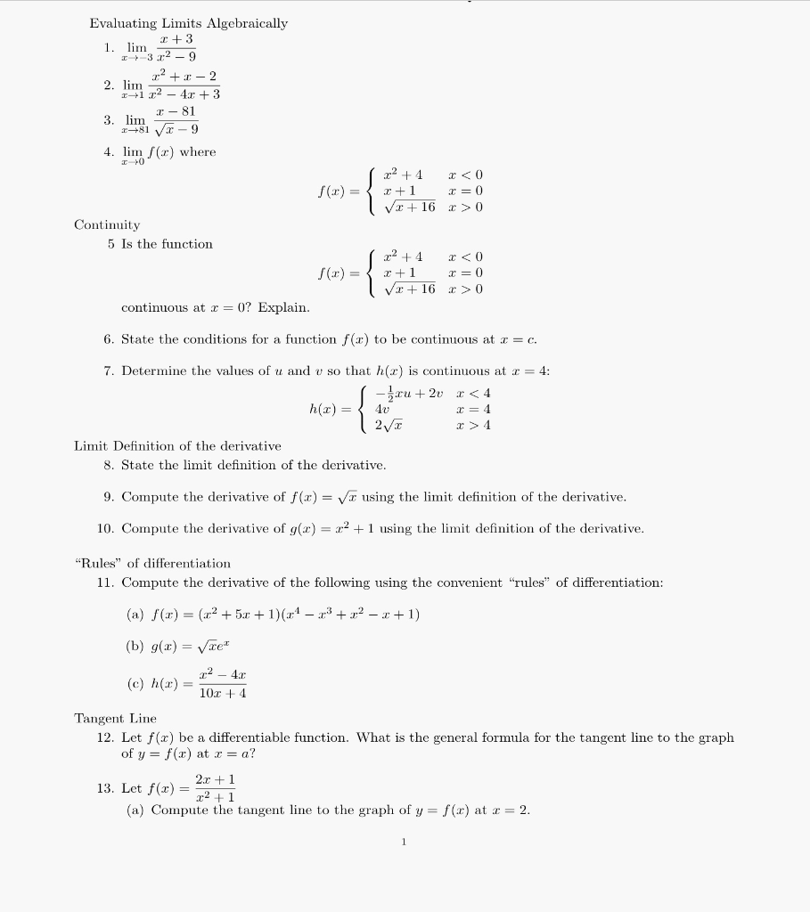 Solved Evaluating Limits Algebraically 2. lim r-81 3. lim 4. | Chegg.com