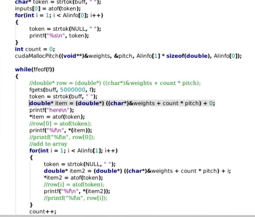 I'm using cudaMallocPitch() to send a 2d array to the | Chegg.com