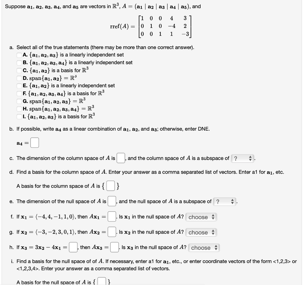 Solved Suppose A1a2a3a4 And A5 Are Vectors In 4654